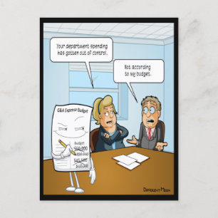 Postal divertida con presupuesto incómodo