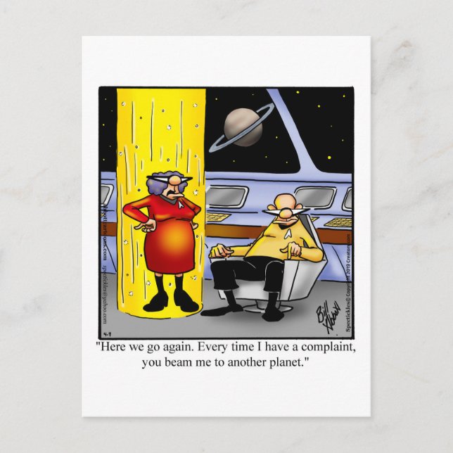 Postal divertida de amor y humor matrimonial (Anverso)