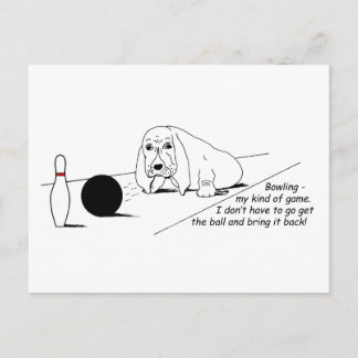 Postal divertida de boliche para perros