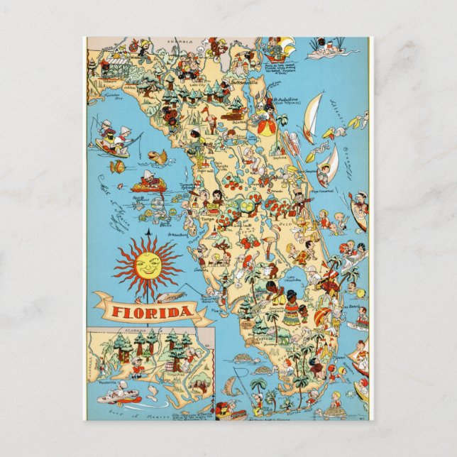 Postal divertida de Florida Vintage (Anverso)
