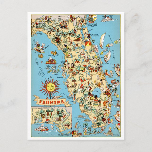Postal divertida de Florida Vintage (Anverso)