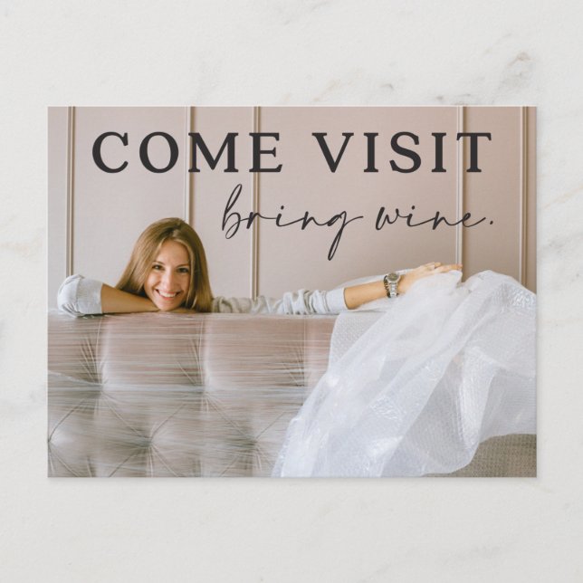 Postal divertida de Invitación móvil con foto (Anverso)