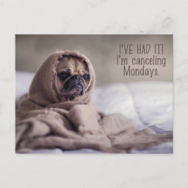 Postal divertida de Pug Dog