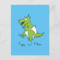 Postal divertida de tippy Lil T-Rex Baby Dinosaur