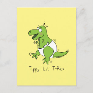Postal divertida de tippy Lil T-Rex Baby Dinosaur