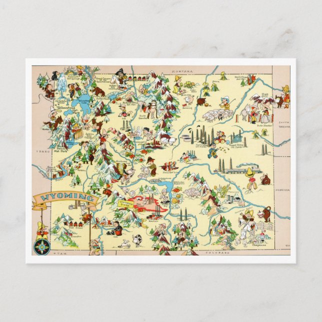 Postal divertida de Wyoming (Anverso)