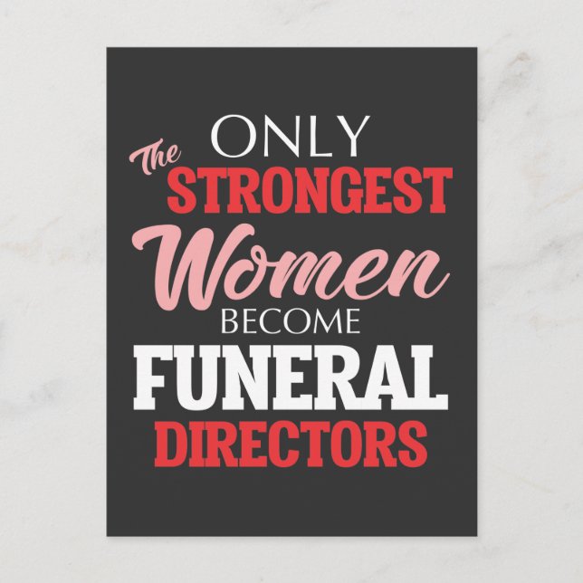 Postal Divertida directora funeraria mujer Morticista Mam (Anverso)