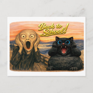 Postal ¡Divertida escena de parodia de Grito de Munch de