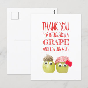 Postal Divertida esposa de uva El día de San Valentín Pos