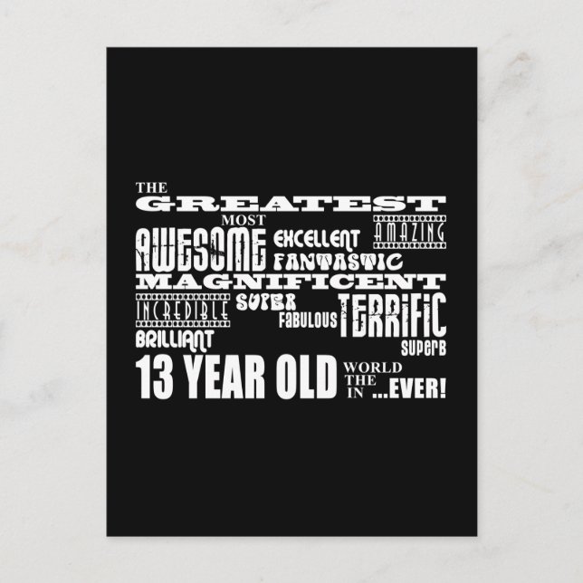 Postal Divertida fiesta de cumpleaños número 13 Gran Fies (Anverso)