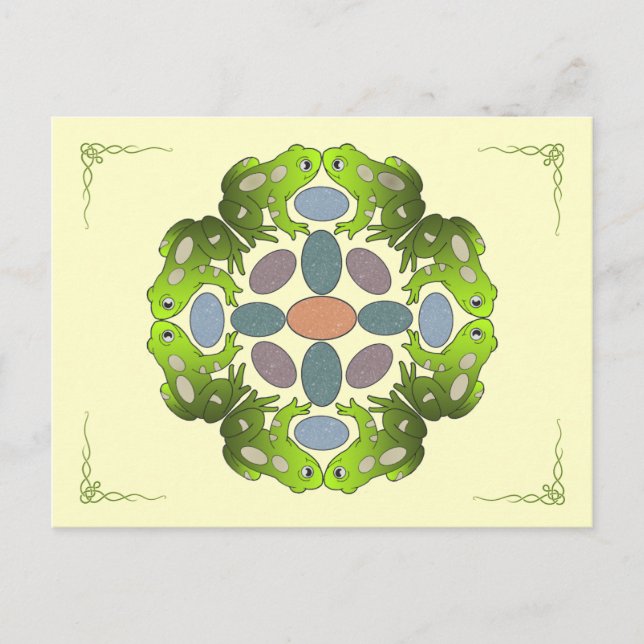 Postal Divertida Frog Mandala (Anverso)