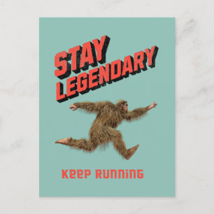 Postal Divertida Motivación de Bigfoot Corriendo
