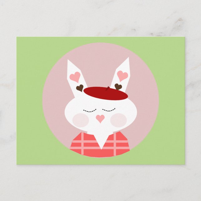 Postal divertida para conejitos de corazón (Anverso)