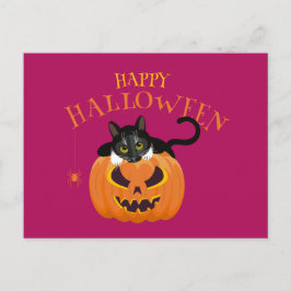 Postal divertida para gatos de Halloween