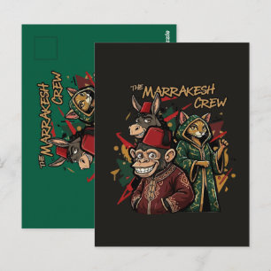 Postal Divertida tripulación de Marrakech Marruecos Recue