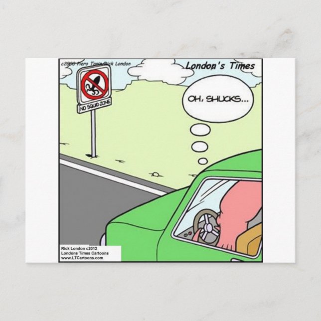 Postal Divertida Zona Sin Calamares (Anverso)