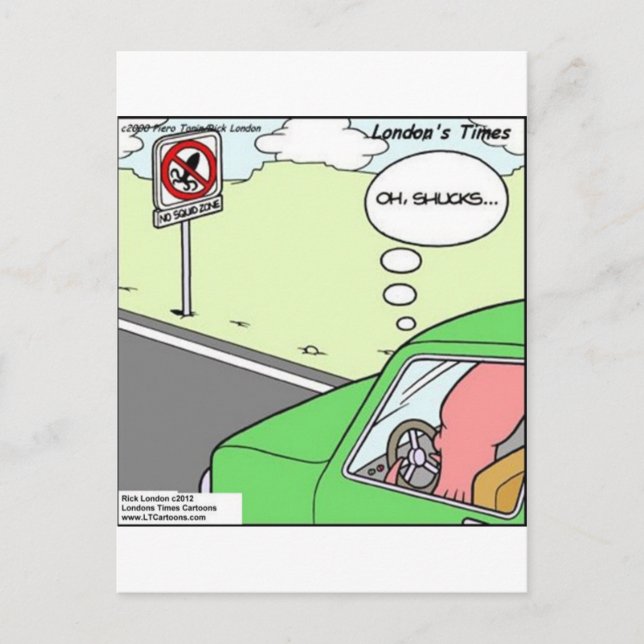 Postal Divertida Zona Sin Calamares (Anverso)
