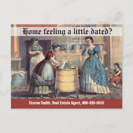 Postal Divertidas mujeres ventilabas de marketing inmobil