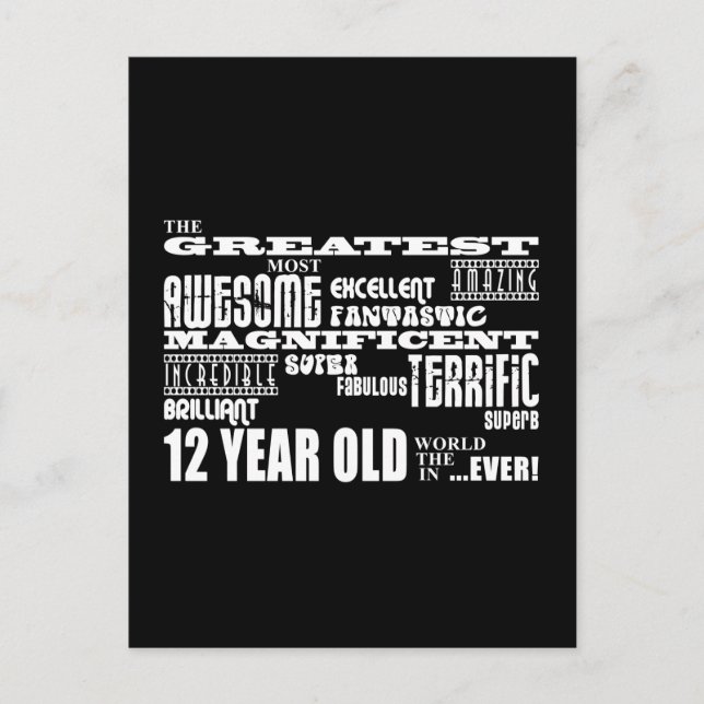 Postal Divertido 12º cumpleaños fiesta de mayor edad de 1 (Anverso)