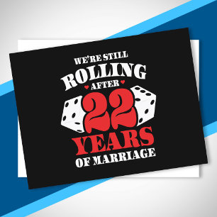 Postal Divertido 22º Aniversario Parejas Casadas 22 Años