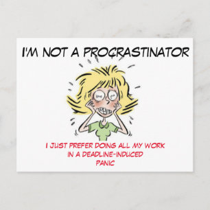 Postal Divertido acentuó a mujer procrastinadora