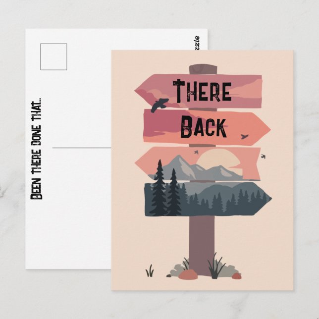 Postal Divertido Ahí Y Allá Volvieron Las Vacaciones (Anverso / Reverso)