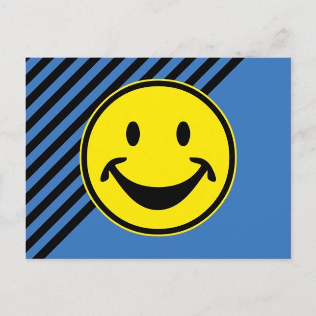 Postal Divertido amarillo y rayas + tu trasero. y idea (Anverso)