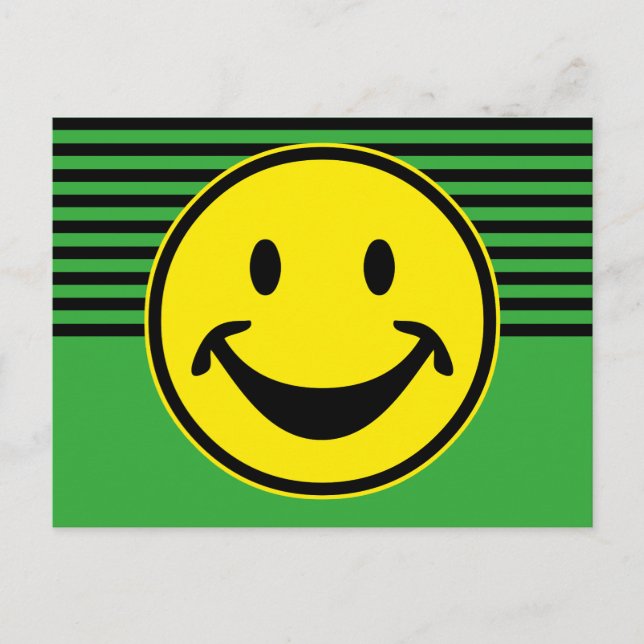 Postal Divertido amarillo y rayas + tu trasero. y idea (Anverso)