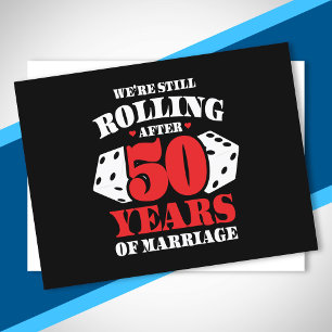 Postal Divertido Aniversario número 50 de Parejas Casadas