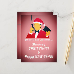 Postal Divertido anuncio de saludos festivos