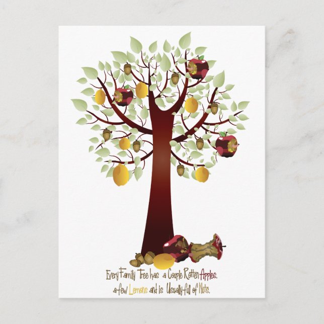 Postal Divertido árbol de la familia Apple (Anverso)