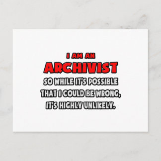 Postal Divertido Archivista. Muy improbable