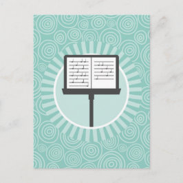 Postal Divertido atril de música espiral turquesa para mú