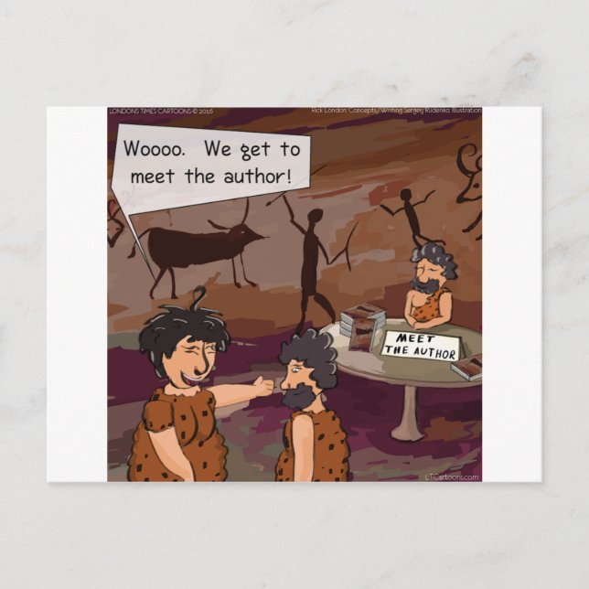 Postal Divertido autor de Caveman "Conoce al Autor" (Anverso)