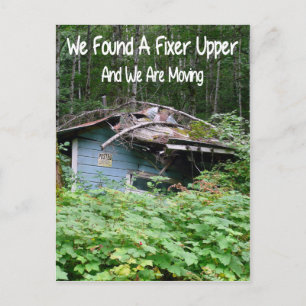 Postal Divertido camino a una nueva casa