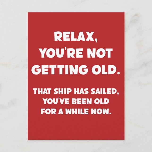 Postal Divertido Chiste de la gente mayor que has tenido  (Anverso)