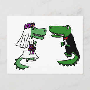 Postal Divertido coligador novia y Personalizado de Groom