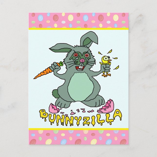 Postal Divertido conejito de Pascua Personalizado de cone (Anverso)