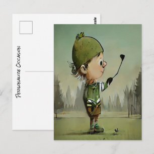 Postal Divertido Conocerlo en el Campo de Golf Cuatro Vac