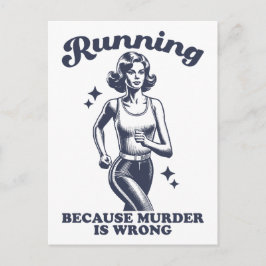 Postal Divertido Correr Porque El Asesinato Es Incorrecto