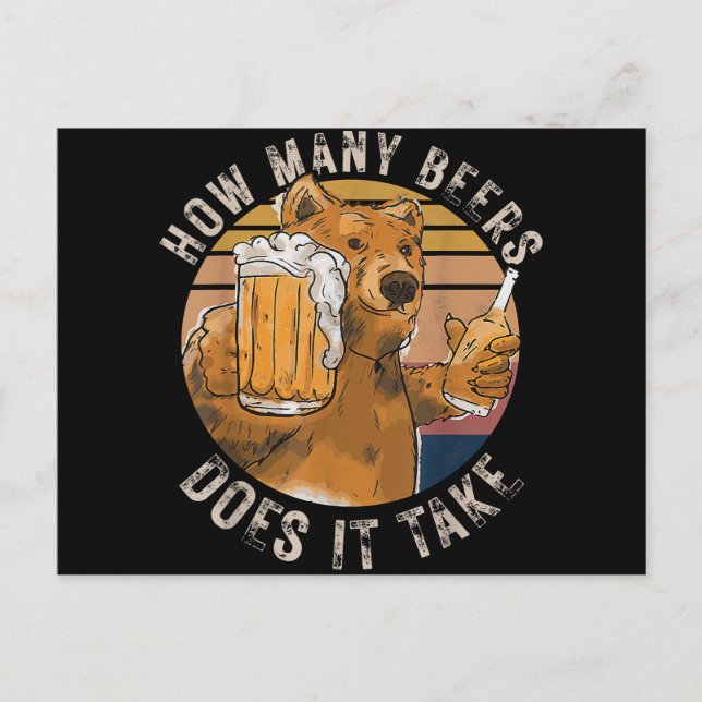 Postal Divertido Cuántas Cervezas Se Necesitan (Anverso)