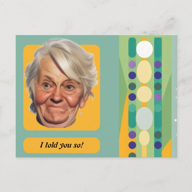 Postal Divertido cumpleaños Lady Retro (Anverso)