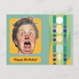 Postal Divertido cumpleaños Lady Retro