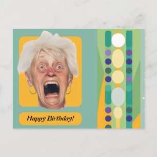 Postal Divertido cumpleaños Lady Retro