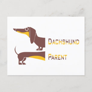 Postal Divertido dachshund lindo para padres de perros la