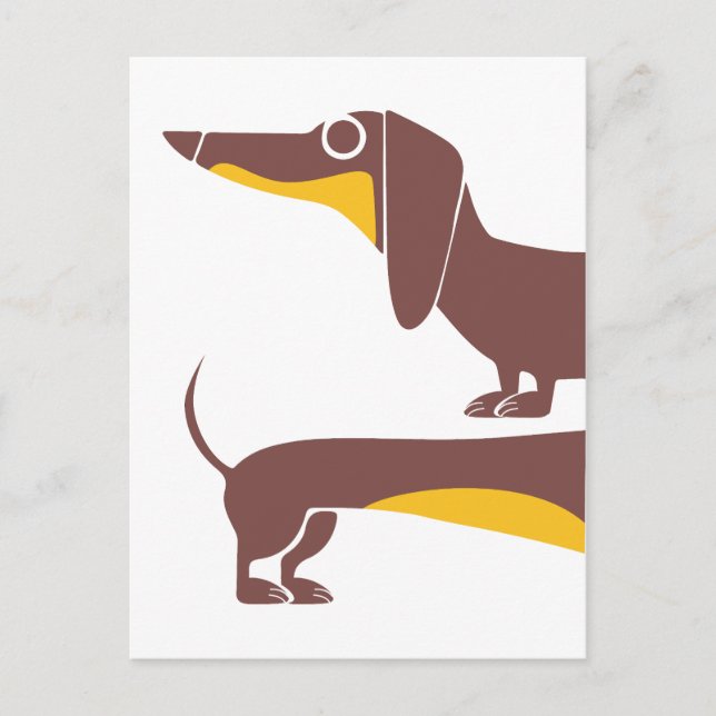 Postal Divertido dachshund lindo para padres de perros la (Anverso)
