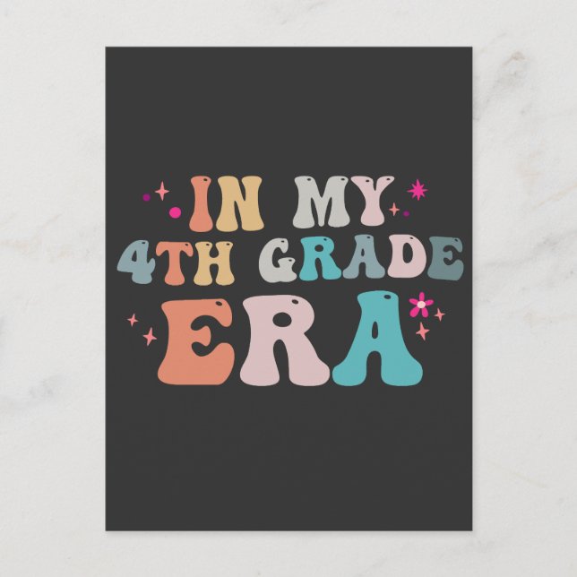 Postal Divertido De Vuelta a la Escuela En mi Era de 4to  (Anverso)