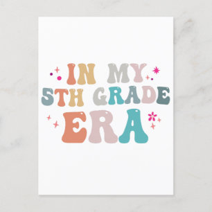 Postal Divertido De vuelta a la escuela En mi era de 5to 