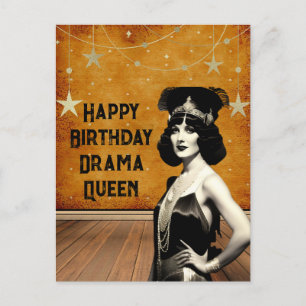 Postal Divertido Día de Aniversario de la Reina del Drama