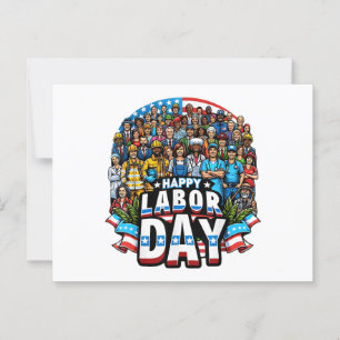 Postal Divertido Día del Trabajo Feliz Día del Trabajo Es